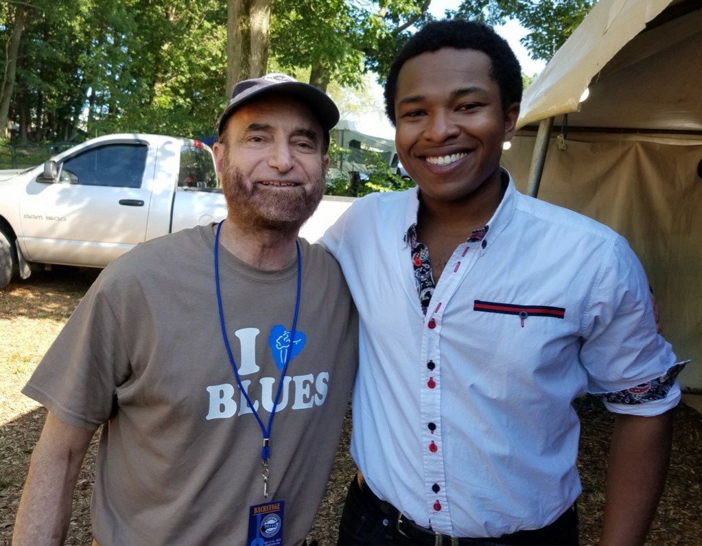 Jonny Meister with King Solomon Hicks at 2019 Briggs Farm Blues Festival